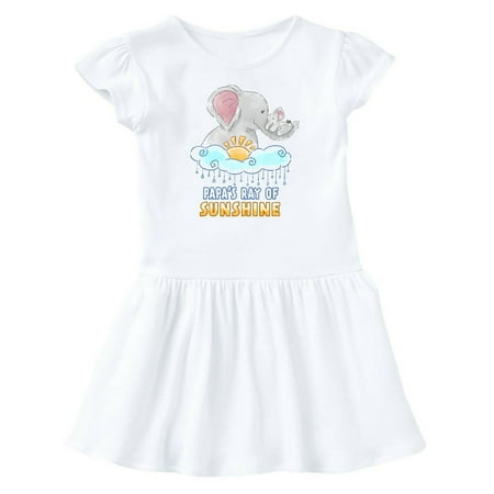 

Inktastic Papa s Ray Of Sunshine Cute Elephants Rainclouds and Sun Gift Baby Girl Dress