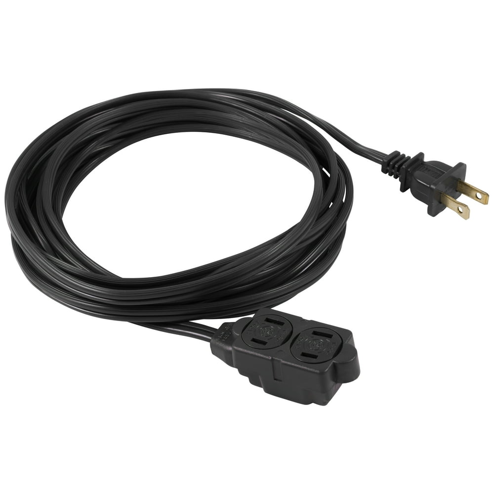 GE 12 Ft Extension Cord 3 Outlet Power Strip 2 Prong Black 45152 ge-12-ft-extension-cord-3-outlet-power-strip-2-prong-black-45152