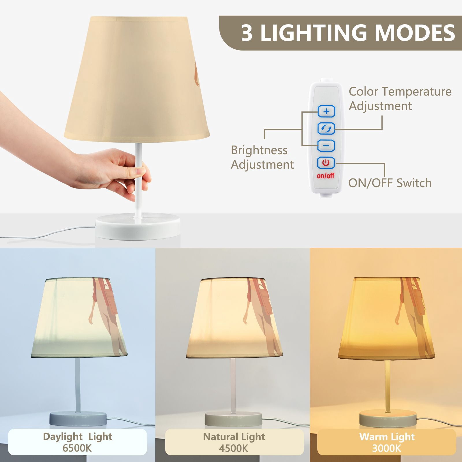 Woman Dog LED Desk Lamp Table Lamp USB Bedside Nightstand Small Lamp for Bedroom Living Room Kids Room