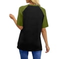 thumbnail image 4 of Neewe Womens T Shirt Short Sleeve Crew Neck Basic Color Block Tee Tops, 4 of 8