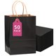 thumbnail image 1 of qiqee 50-Packs Black Paper Gift Bags with Handles Bulk 13''x5"x10" Large Size Paper Bags Multiple Uses(33x26x13cm,Large Size), 1 of 7