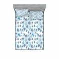 thumbnail image 2 of Ambesonne Floral Fitted Sheet & Pillow Sham Set, Painting Effect Tulips, Twinxl, Blue, 2 of 3