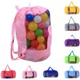 thumbnail image 2 of Coofit Mesh Beach Bag Folding Portable Drawstring Toy Mesh Bag Beach Toy Bag, 2 of 10