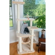 Armarkat 65-in Cat Tree & Condo Scratching Post Tower, Beige