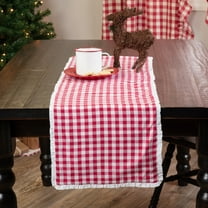 VHC Brands Farmhouse Holiday Tabletop & Kitchen-Emmie Runner, 13" x 48", Red