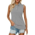 thumbnail image 2 of Sleeveless Polo Shirts for Women Summer Casual Collared Basic Plain Tank Tops Dressy Casual T Shirt Blouse, 2 of 6