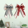 thumbnail image 4 of Christmas Tree Topper - Buffalo Plaid Red Black Burlap Decorative Bow - Rustic Farmhouse  Decorations Home Decor - Handmade, 4 of 7