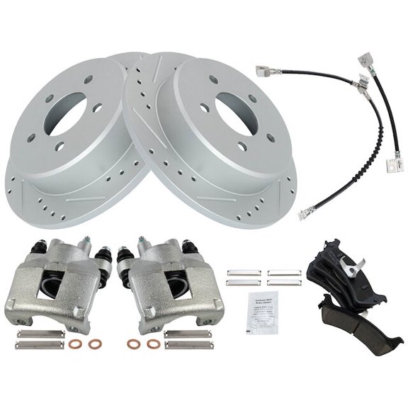 Rear Brake Pad Rotor and Caliper Set - Compatible with 1995 - 2001 Ford Explorer 1996 1997 1998 1999 2000