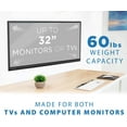 thumbnail image 2 of Mount-It! Ultra Low Profile Fixed TV Wall Mount for 13 to 32" Inch Screens, Slim Fits VESA 75 and 100 mm, Flush Bracket 0.55" Design with 60 lb Capacity, Built-in Bubble Level, 2 of 5