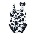 thumbnail image 5 of Utlike Girls Swimwear Toddler Beach Bathing Suit Swimsuit Sport Cow Prints Bow Bikini Rulffle Bathing Suit Briefs Bikini Swimwear Set Swimwear For Swimming Lessons Size 12 Months-18 Months, 5 of 6