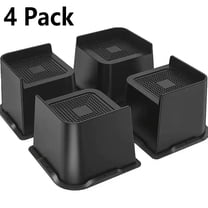 Bed Risers 4 inch Heavy Duty, 4 Pack Oversized Furniture Risers 6 inch, Black Bed Lifts Risers for Table, Sofa, Chair, Couch, Desk, Bed Frame Risers Supports Up to 6,500 Lbs
