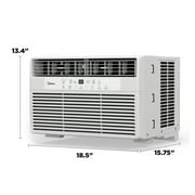Midea 8,000 BTU 115V Smart Window Air Conditioner with Comfort Sense Remote, Up to 350 Sq. ft., White, MAW08S1DWWT, New