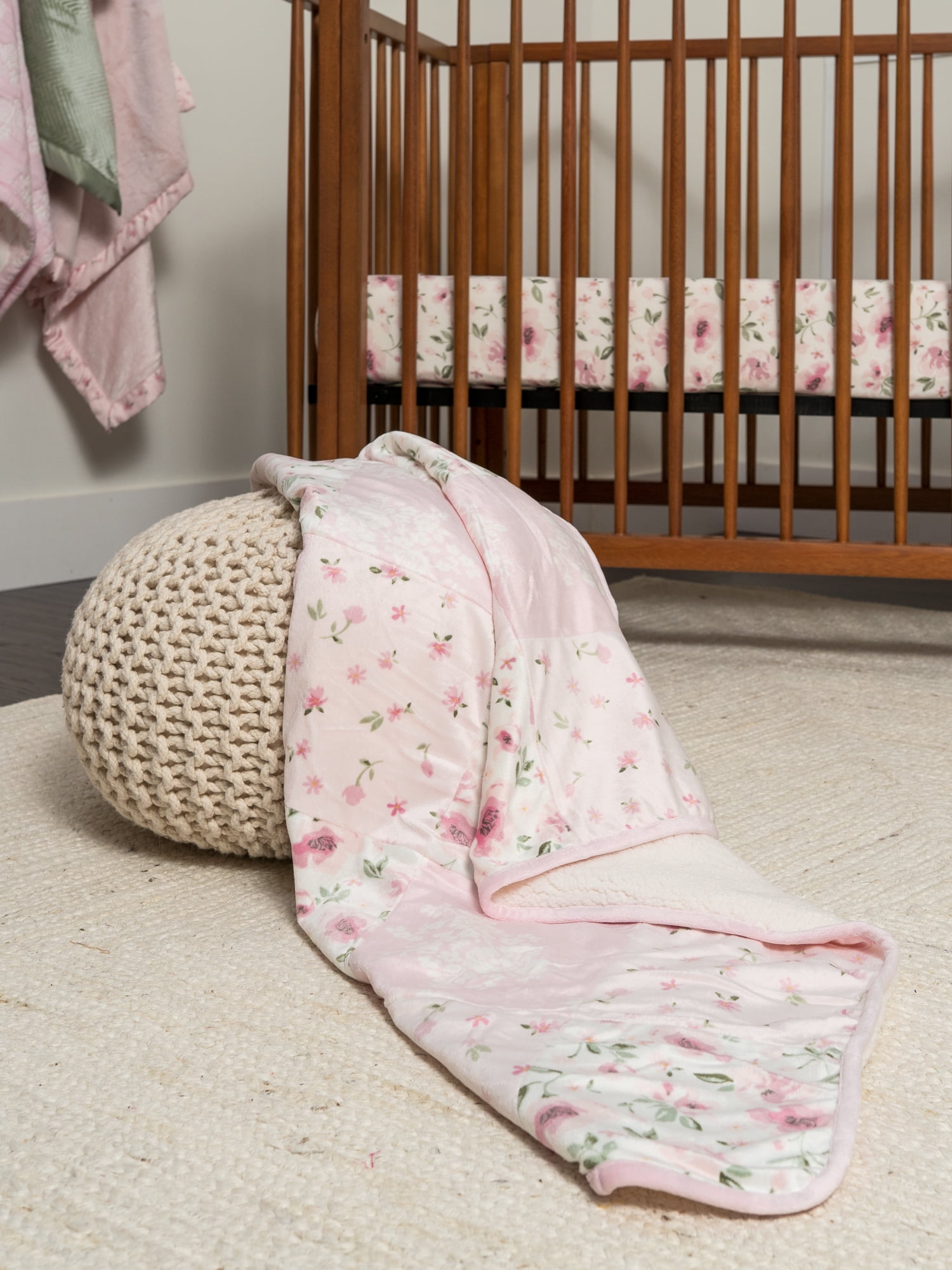 Modern Moments By Gerber Baby & Toddler Girl Super Soft Patchwork Blanket, Light Pink