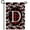 Monogram D, variant on America Forever Elegant Red And Black Plaid Monogram X Garden Flag, 12.5 x 18 inch Double Sided, Buffalo Plaid Initial Flag, Floral Tartan Banner, Personalized Fall Winter Decor, Letter X Yard Flag