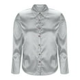 thumbnail image 6 of Satin Blouses for Women Silk Button Down Shirts Long Sleeve Business Casual Tops, 6 of 7