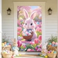 thumbnail image 5 of Sahpxhe Happy Easter Banner Door Cover, Colorful Bunny and Egg Themed Porch Sign, Large Front Door Wall Backdrop for Indoor Outdoor Spring Party Decorations 70.8 x 35.7 inch Multicolor, 5 of 6