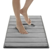 Microdry Absorbent CoreTex Memory Foam Bath Mat, 17 x 24, Dark Gray