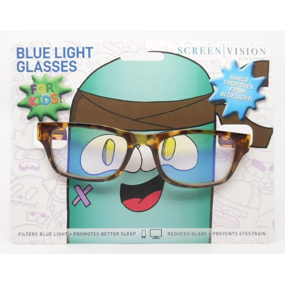 ICU Eyewear Kids Screen Vision Blue Light Filtering Rectangular Glasses Tortoise