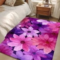 thumbnail image 4 of Rectangle Area Rugs 4 x 6 Ft, Watercolor Flowers Non-Slip Residential Carpet, Spring Floral Country Pink Purple Indoor Crawling Mats Runner Rugs for Living Room/Dining Room/Bedroom, 4 of 8