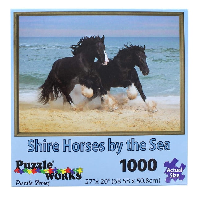 Rompecabezas Puzzleworks Shire Horses by The Sea 1000 piezas