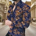 thumbnail image 3 of Nuevas camisas florales de lujo Pelis para hombres, camisas de manga larga con solapa con estampado 3D, ropa informal ajustada vintage Y2k con botón, 3 of 4