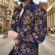 thumbnail image 3 of Nuevas camisas florales de lujo Pelis para hombres, camisas de manga larga con solapa con estampado 3D, ropa informal ajustada vintage Y2k con botón, 3 of 4