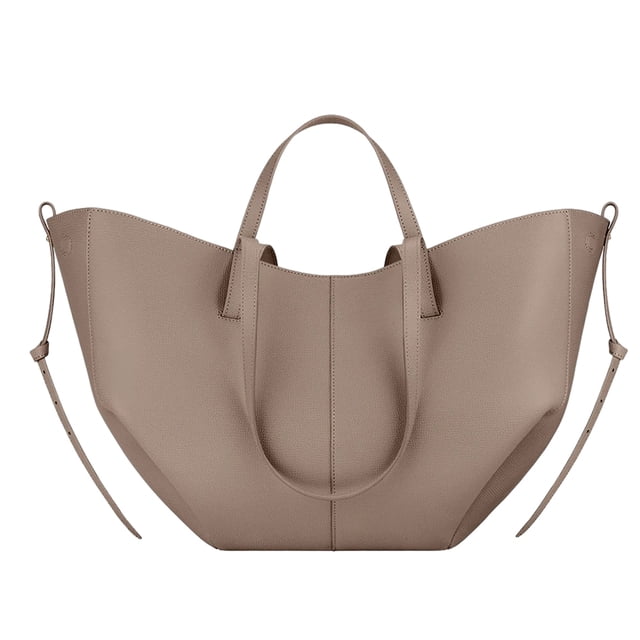 Bolso Mano Elegante Piel Auténtica para Mujer Color Sólido Con Juego Monedero
