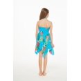 thumbnail image 2 of Girl Gypsy Uneven Bottom Hawaiian Luau Dress in Pretty Tropical Turquoise Size 4, 2 of 5