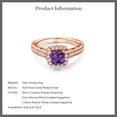thumbnail image 6 of Gem Stone King 1.55 Ct Purple Amethyst White Created Sapphire 18K Rose Gold Plated Silver Ring, 6 of 6