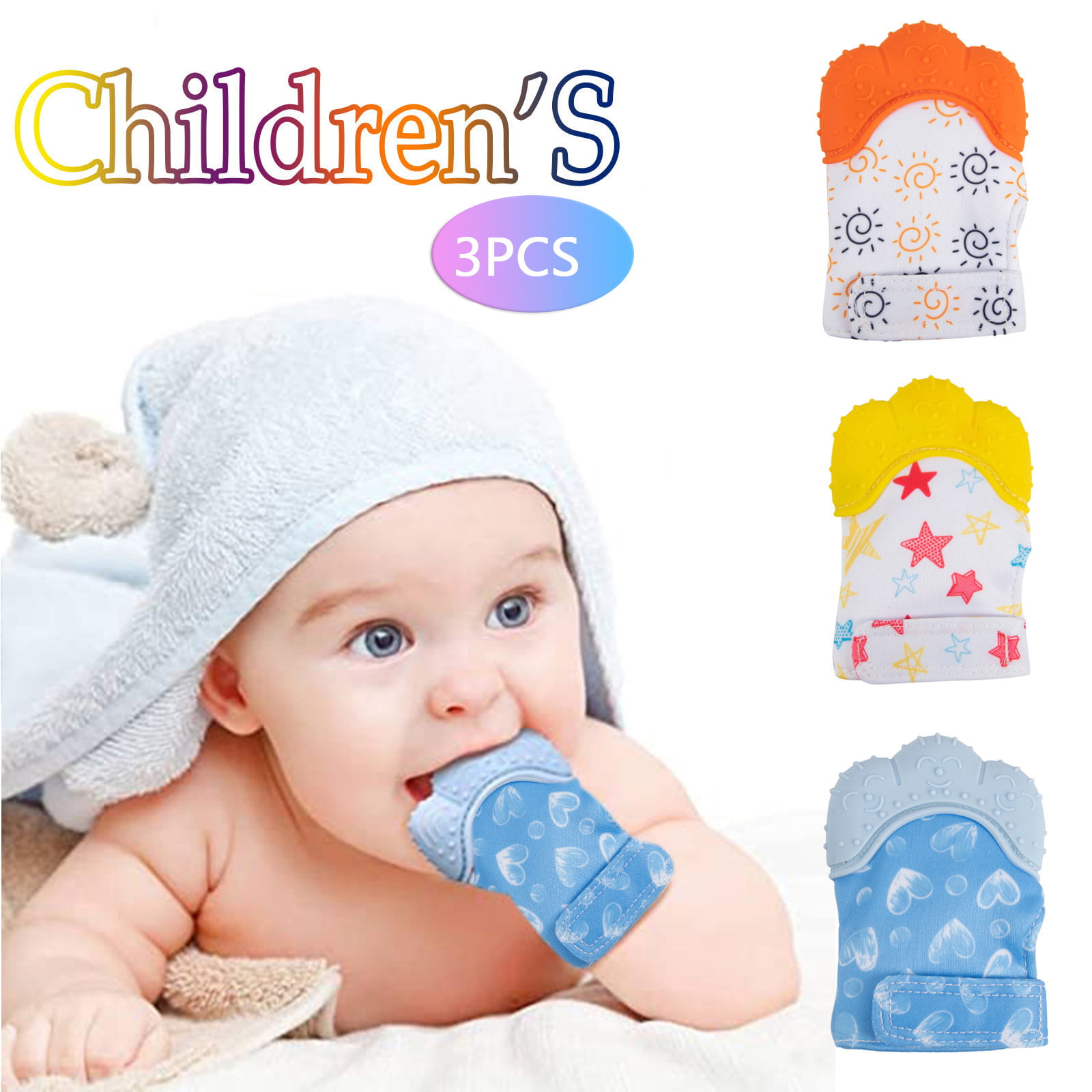 Baby Silicone Mitts Teething Mitten Health Beauty Brush Teether Toy Gifts 