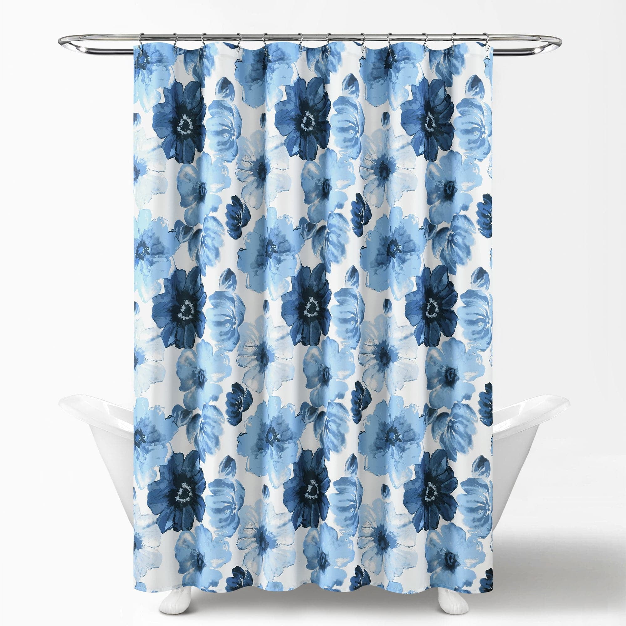 Lush Decor Leah Shower Curtain - Contemporary Floral Flowers Polyester, 72 in x 72 in, 1 Count