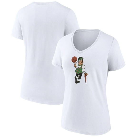 Women's White Boston Celtics Alternate Logo V-Neck T-Shirt