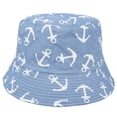 thumbnail image 2 of Reversible Bucket Hat For Men Women Summer Travel Beach Outdoor Fishing Hat 100% Cotton - J615-Light BLue, 2 of 5