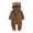 Brown, variant on Baby Newborn Snowsuit Bear Onesie Winter Fleece Hoodie Bodysuit Thick Romper Infant Padded Jumpsuit Coat for Girls Boys Size 0-12M