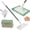 White-5 Cloths, variant on Zlinib Clamp Grip Mini Mop, Zero Touch Cloth Changing Mop with Automatic Push Pull Handle,360 Rotating Lazy Mops Wet Dry for Whole House Cleaning,Retractable Gap Dust Cleaner Flat Mops