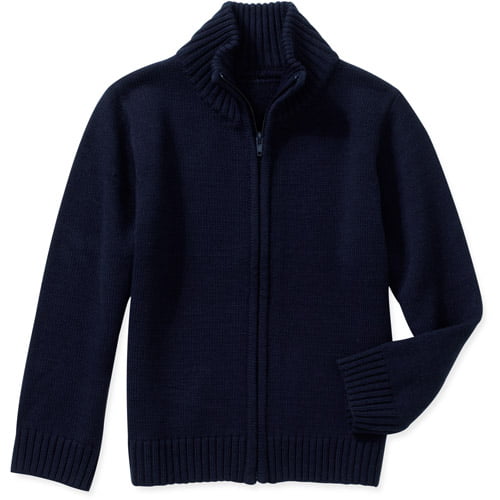 GEORGE - George Boys School Uniform Zip Up Mock Neck Sweater (Little ...