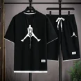 thumbnail image 5 of Conjunto de camiseta y pantalones cortos casuales con estampado de gofres para hombre de nueva marca de verano, conjunto de 2 piezas transpirable de secado rápido para deportes de baloncesto y fitness, 5 of 5