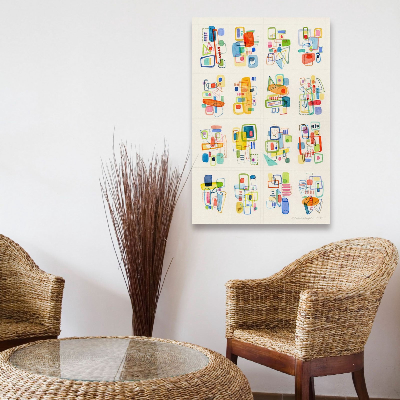 Marmont Hill Busy Shapes Painting on Wrapped Canvas