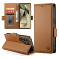 thumbnail image 5 of Compatible with Samsung Galaxy S24 Ultra Wallet Case, Classic PU Leather Flip Folio Case with Card Holders Kickstand [Shockproof TPU Inner Shell] Phone Cover for Samsung Galaxy S24 Ultra, Brown, 5 of 7