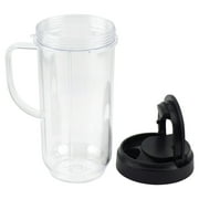 2 عبوة 22 أونصة من كأس طويل مع قطع غيار غطاء علوي قابلة للانزلاق متوافقة مع خلاطات Magic Bullet 250W MB1001