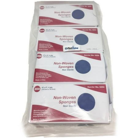 First Voice 4x4 Non-Woven Sponges, 800-Pack