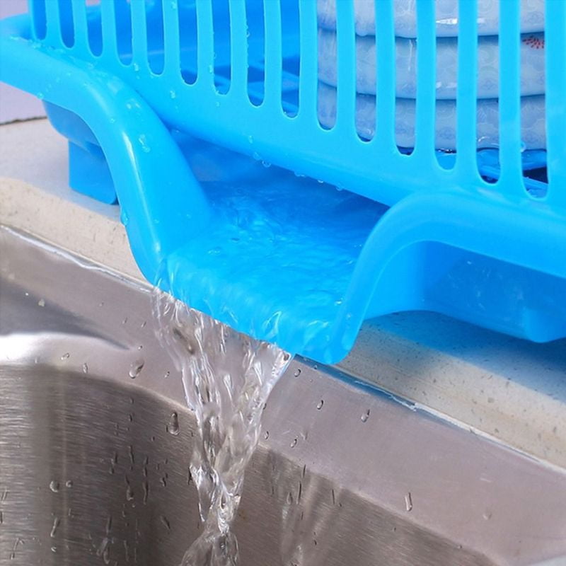 Dish Drying Kitchen Utensils Drainer Rack with Drain Board Countertop Dinnerware Plates Bowls Chopsticks Spoons Organizer