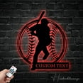 thumbnail image 2 of Handmadetneonsign Personalized Baseball Metal Wall Art LED Light - Custom Softball Player Sign Home, 2 of 5