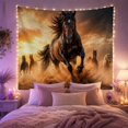 thumbnail image 2 of Herd of Horses Galloping on Dusty Sunset Plains, Dramatic Digital Art for Wildlife Fans, Animal Wall Decor, Housewarming Gift, Tapestry Wall Hanging for Bedroom and Living Room, 2 of 7