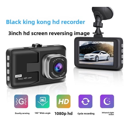 1080P Dual Dash Cam, Front and Rear Car Camera with 3" Screen, 32GB Memory, Night Vision, G-Sensor, Loop Recording, Wide Angle Lens