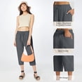 thumbnail image 5 of TRUBKH Drawstring Pants Women Cotton Linen Palazzo Pants Wide Leg Linen Pants Drawstring High Waist High Waisted Linen Pants Women Casual Pants for Women Palazzo Drawstring Elastic Waist Gray S-3XL, 5 of 9