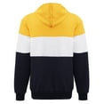 thumbnail image 6 of Penkiiy Mens Patchwork Color Waffle Hooded Sweatshirt Casual Long Sleeve Drawstring Waffle Knit Pullover Hoodies XS Yellow, 6 of 9