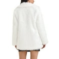 thumbnail image 3 of INSPIRE CHIC Women's Faux Fur Coat Fluffy Long Sleeve Lapel Winter Outerwear Coat M White, 3 of 6