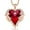 Red, variant on CDE Angel Wing Heart Pendant, Purple Crystals, Brass, 19.69"