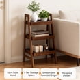 thumbnail image 3 of Noble House 3-Tier Solid Wood Ladder Shelf, Small Bookshelf and Side Table with Open Storage, Space Saving, Walnut, 3 of 13